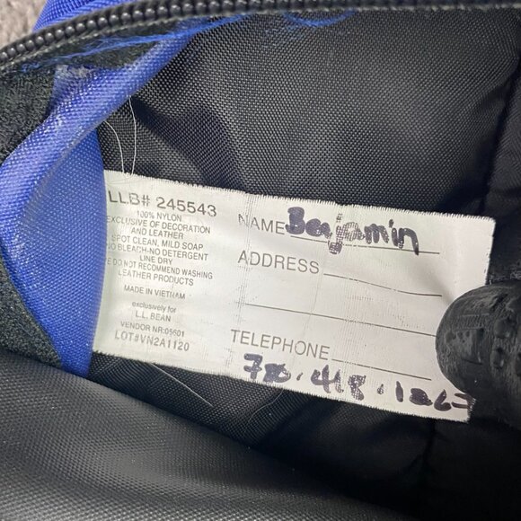 LL Bean Deluxe Book Pack Kids BookPack Backpack School Bag Blue Reflective Nylon - Picture 10 of 10